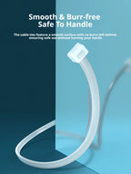 SAMZHE 100Pcs/200Pcs White Self Locking Nylon Industrial Cable — product photo 3 of 6