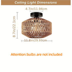 Ceiling Lights Rattan Chandelier Light Fixture Hand Woven — product photo 6 of 6