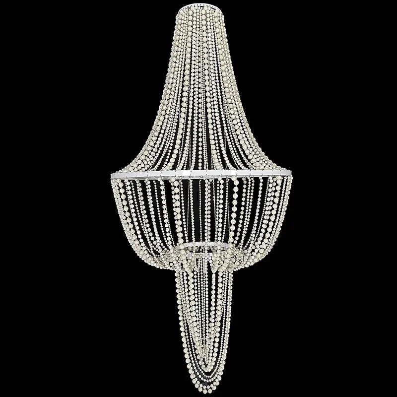 Korean Style Wedding Backdrop Acrylic Pearl Chandelier Ceiling — main product photo