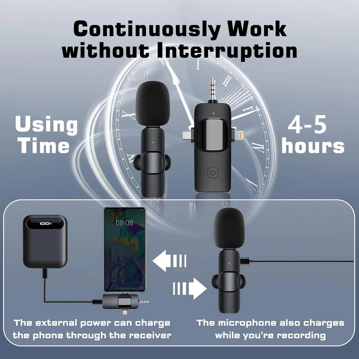 4-in-1 Dual Wireless Lavalier Microphone — product photo 6 of 6