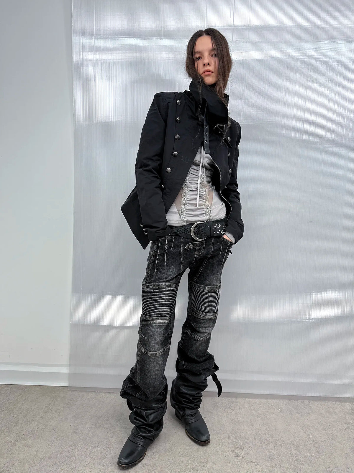 Women's Low Waist Motorcycle Style Jeans Casual Pants — product photo 2 of 6