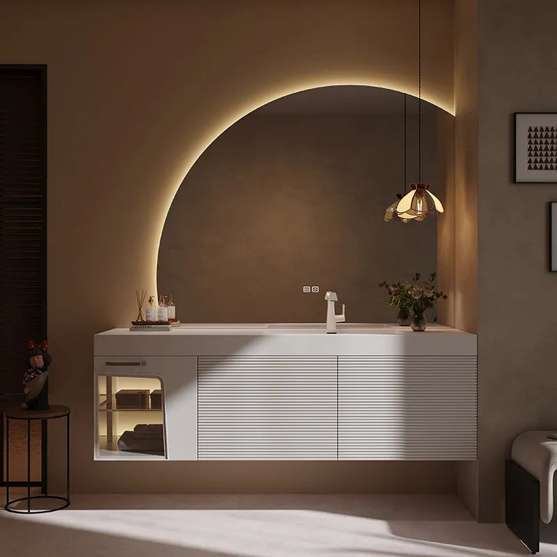 Oak Bathroom Vanity And Washbasin Combination Integrated Seamless — product photo 4 of 6