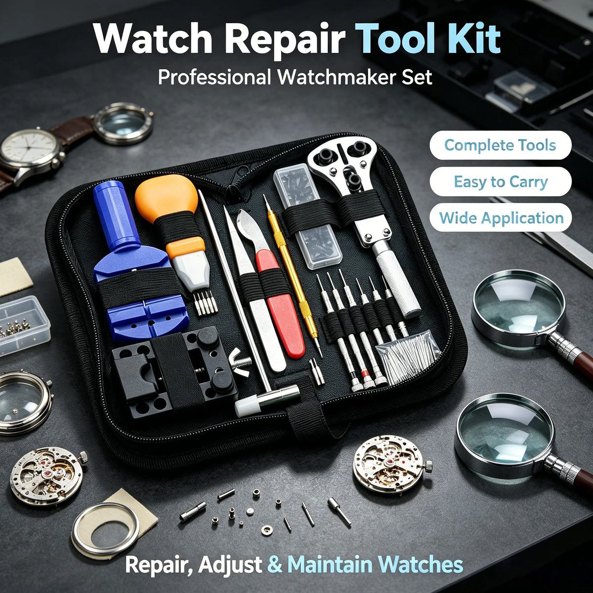 147pcs Watch Repair Tools Kit Watchmaker Case Remover — main product photo