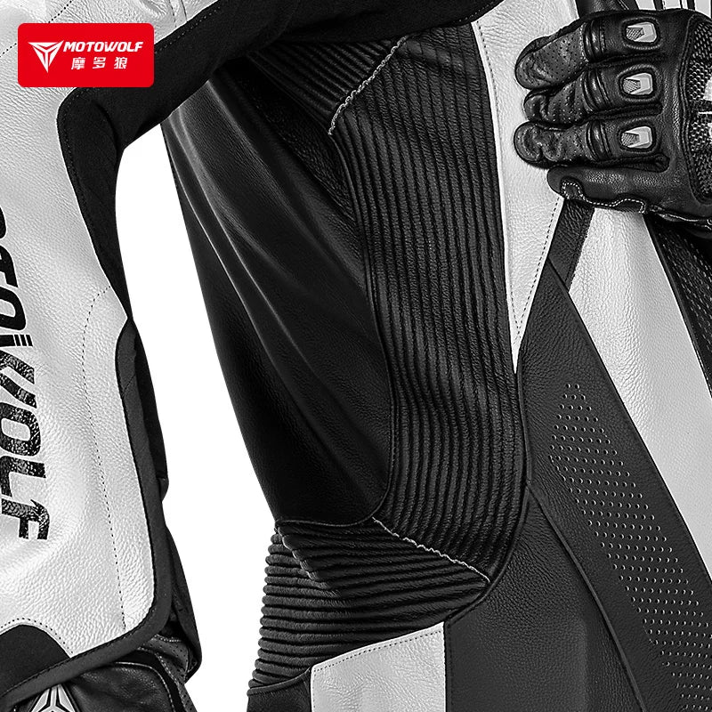 MOTOWOLF JM10 One-piece Riding Leather Suit Cowhide Leather — product photo 5 of 6