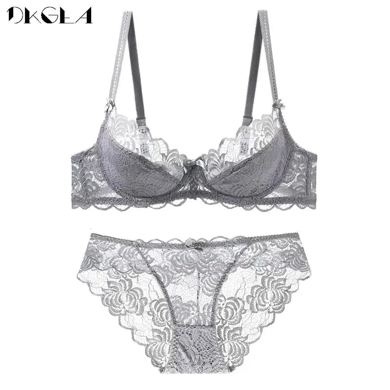 Hollow Lace Bra Sets Transparent Embroidery Underwear Sexy — product photo 5 of 6