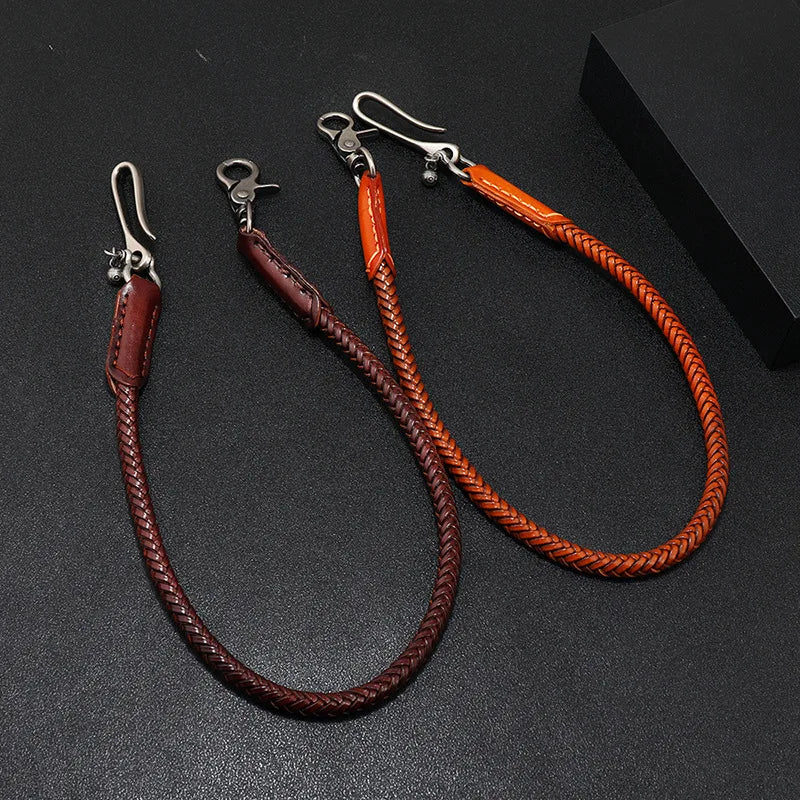 Hip Hop Keychain Waist Leather Biker Chain Brown — product photo 3 of 6