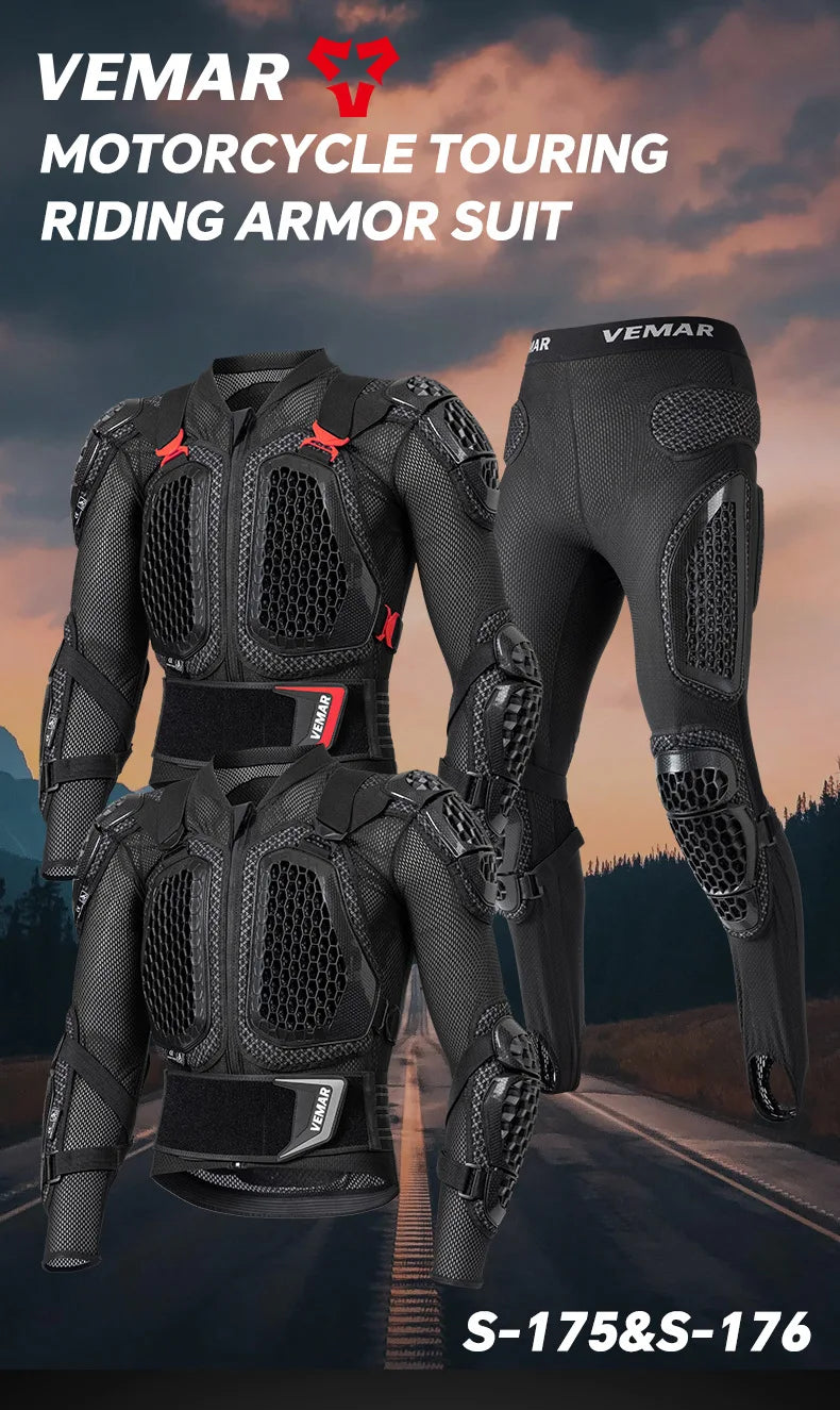 Men Motorcycle Full Body Armor Suit Breathable Mesh — main product photo