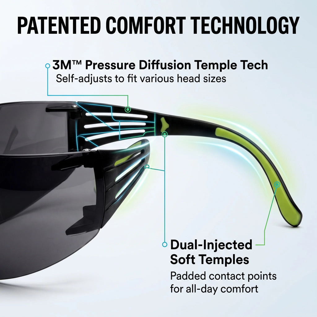 3M SF402AF Safety Glasses ANSI Z87.1 Clear Goggles — product photo 4 of 6