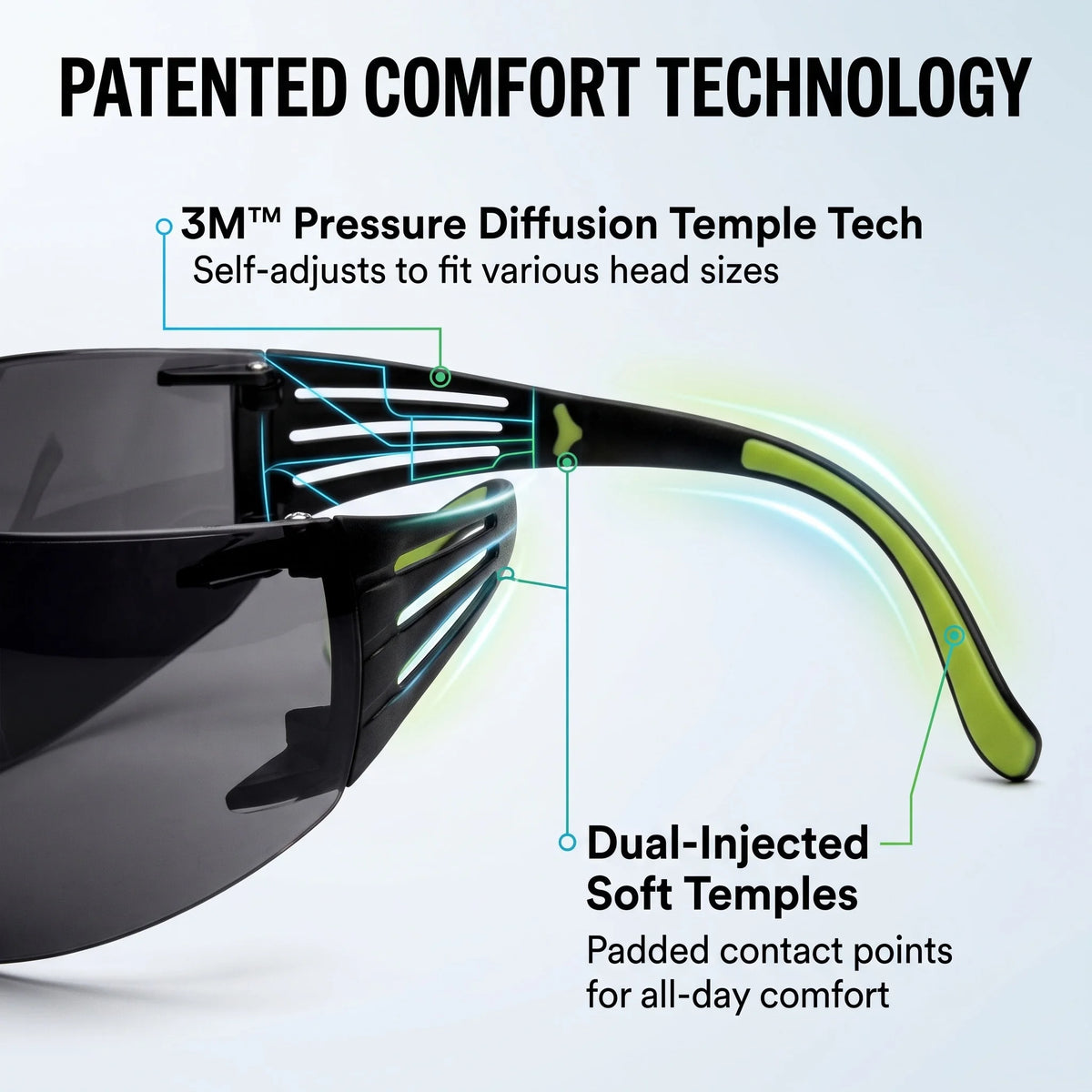 3M SF402AF Safety Glasses ANSI Z87.1 Clear Goggles — product photo 4 of 6
