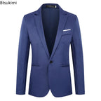 Men's Fashion Suit Jacket Elegant Gentleman Solid Slim — product photo 3 of 6