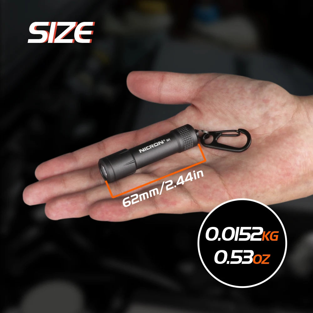 NICRON Micro Mini Flashlight Outdoor 100LM 24M 1xAAA — product photo 5 of 6