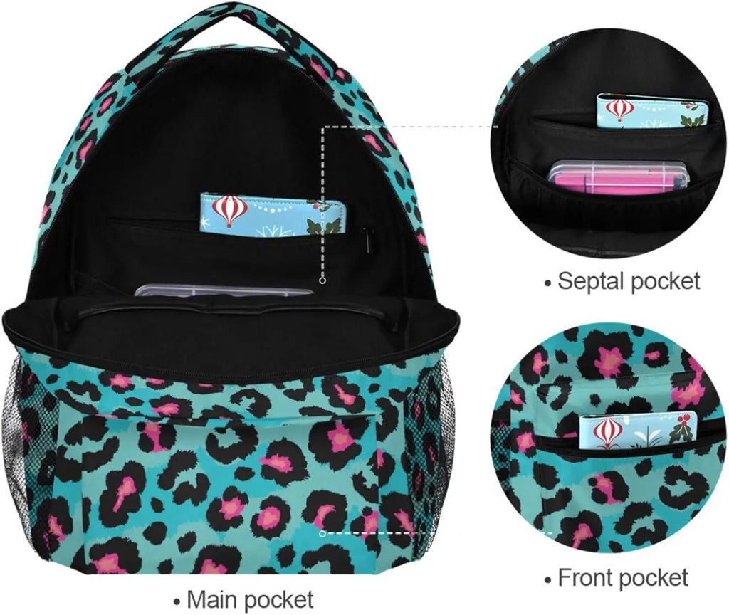School Start! Blue Leopard Print Backpack — product photo 4 of 6