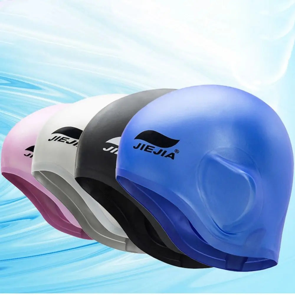 Black Silicone Swimming Cap for Men — main product photo