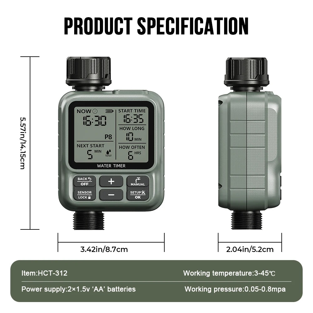 Eshico 8P Water Timer HCT-312 Rain Sensor Delay — product photo 3 of 5