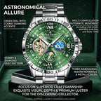 1pc Mechanical Tourbillon Watch Green Dial Steel Strap — product photo 2 of 6
