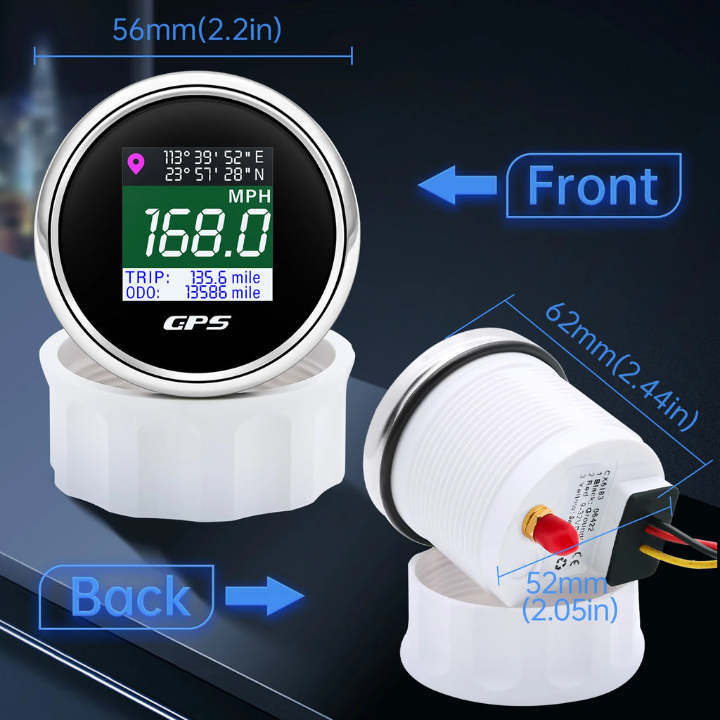 52mm TFT GPS Speedometer Digital Screen Speed Waterproof — product photo 2 of 6