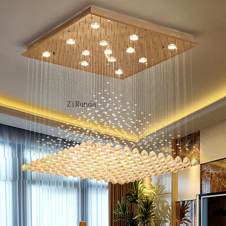 D23.6in stainless steel custom crystal chandelier modern restaurant — product photo 3 of 6