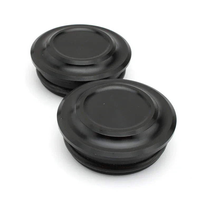 2Pcs Silver/Black Motorcycle Frame Hole Cover Decoration Parts — product photo 3 of 6