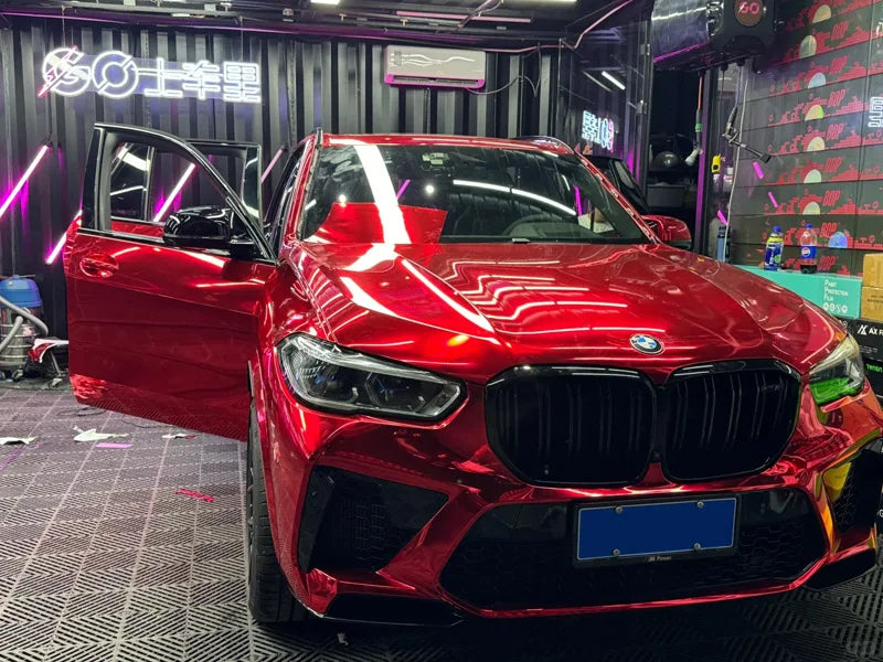 Premium Stretchable Gloss Mirror Chrome Red Vinyl Wrap — product photo 3 of 6