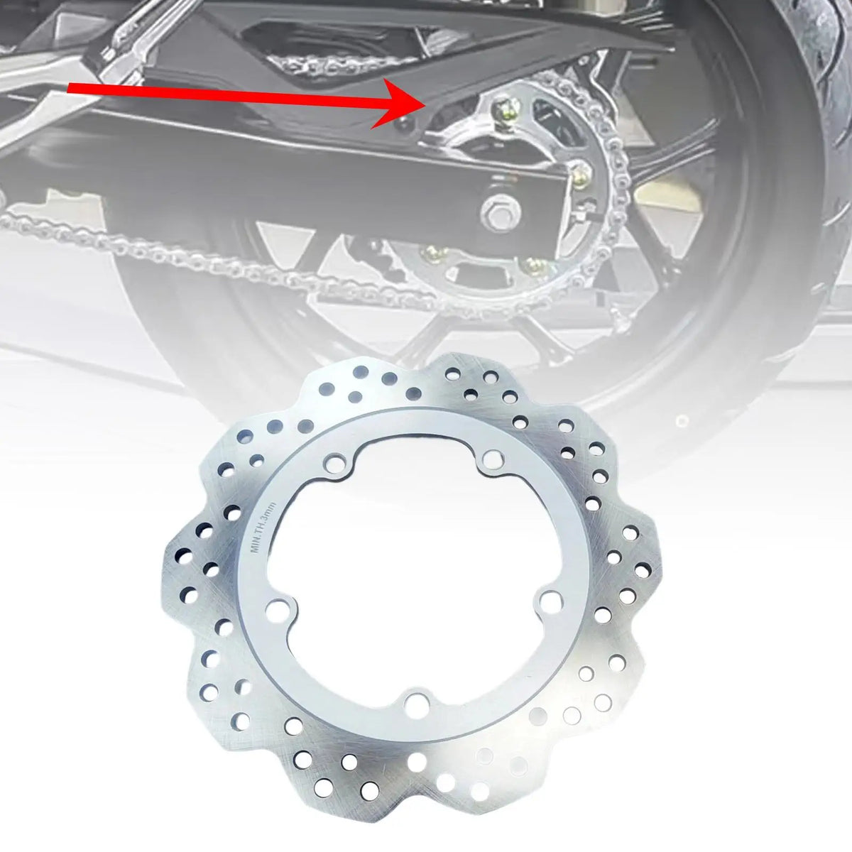Rear Brake Disc Rotor 24cm Metal Motorbike Parts — product photo 6 of 6