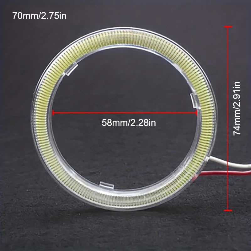 2pcs 70mm/2.76inch Car Decorative Lights COB Angel Eyes — product photo 4 of 6