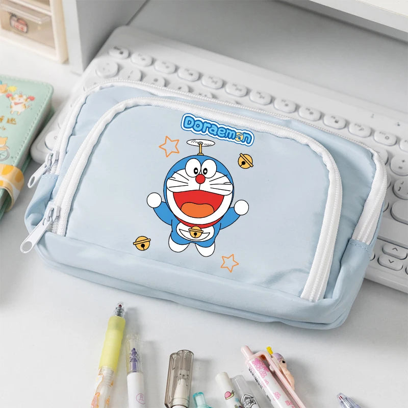 Doraemon Student Pencil Case Anime Cartoon Multi Pocket — product photo 3 of 6