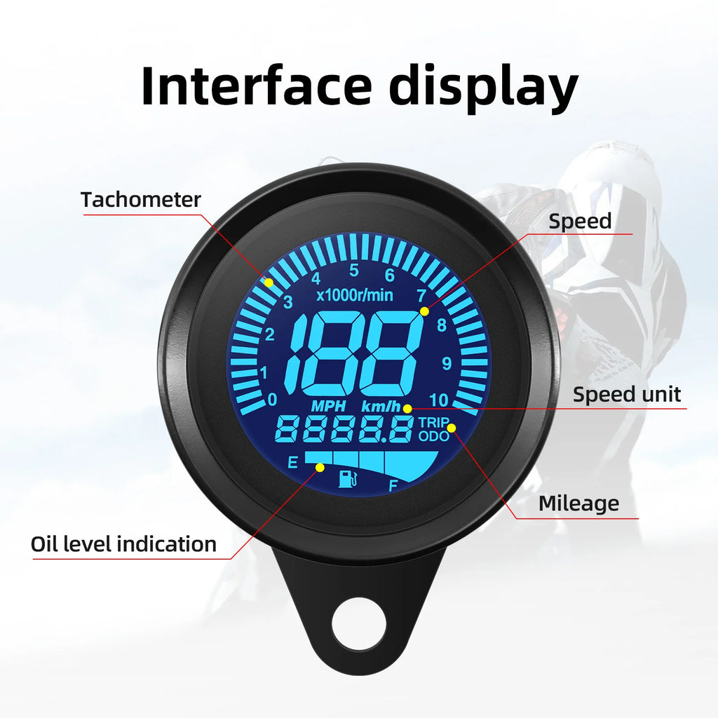 7 Color LED Motorcycle Speedometer Digital Moto Scooter — product photo 5 of 6