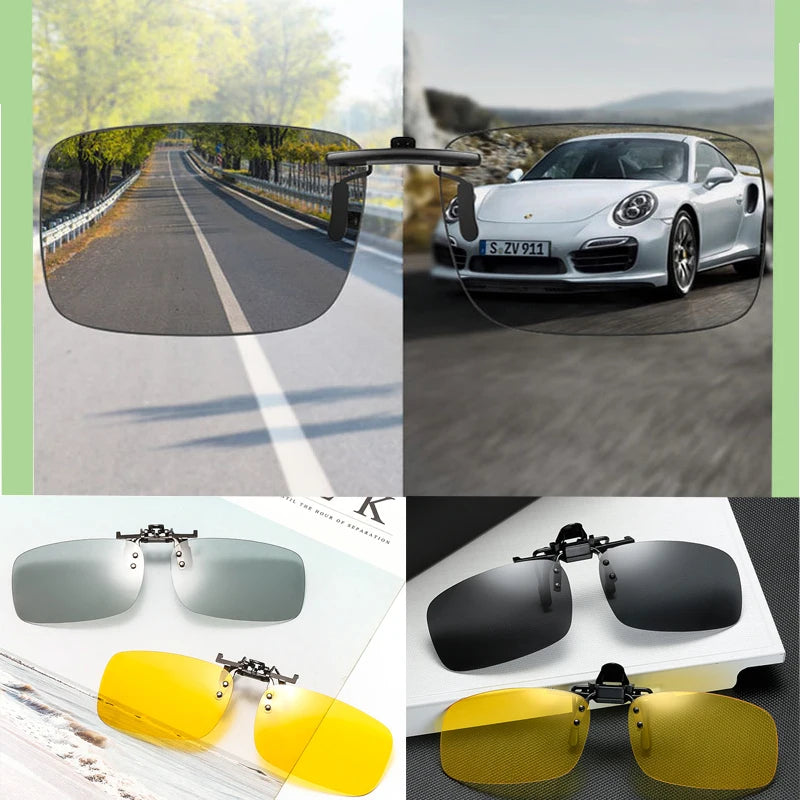 Car Night Safety Driving Glasses Clip on Sunglasses — product photo 2 of 6
