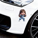 Cute Playful Girl 2D Flat Vinyl Sticker — product photo 4 of 6