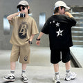Summer Teenager Boys Clothing Set Cotton Letter Short — main product photo