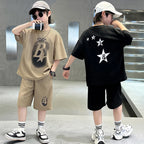 Summer Teenager Boys Clothing Set Cotton Letter Short — main product photo