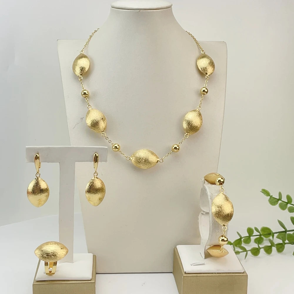 Yuminglai Dubai Gold-Plated Jewelry Set For Women Earrings — main product photo