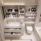 Sintered stone seamless ceramic basin bathroom vanity set — product photo 3 of 4