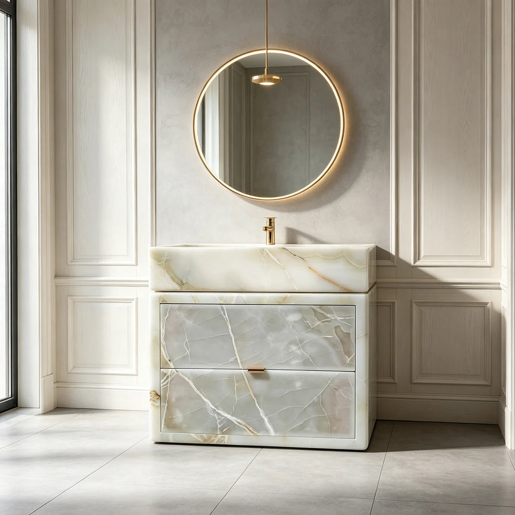 #￥Wholesale Luxury Bathroom Vanity Cabinet with Sink Natural — main product photo