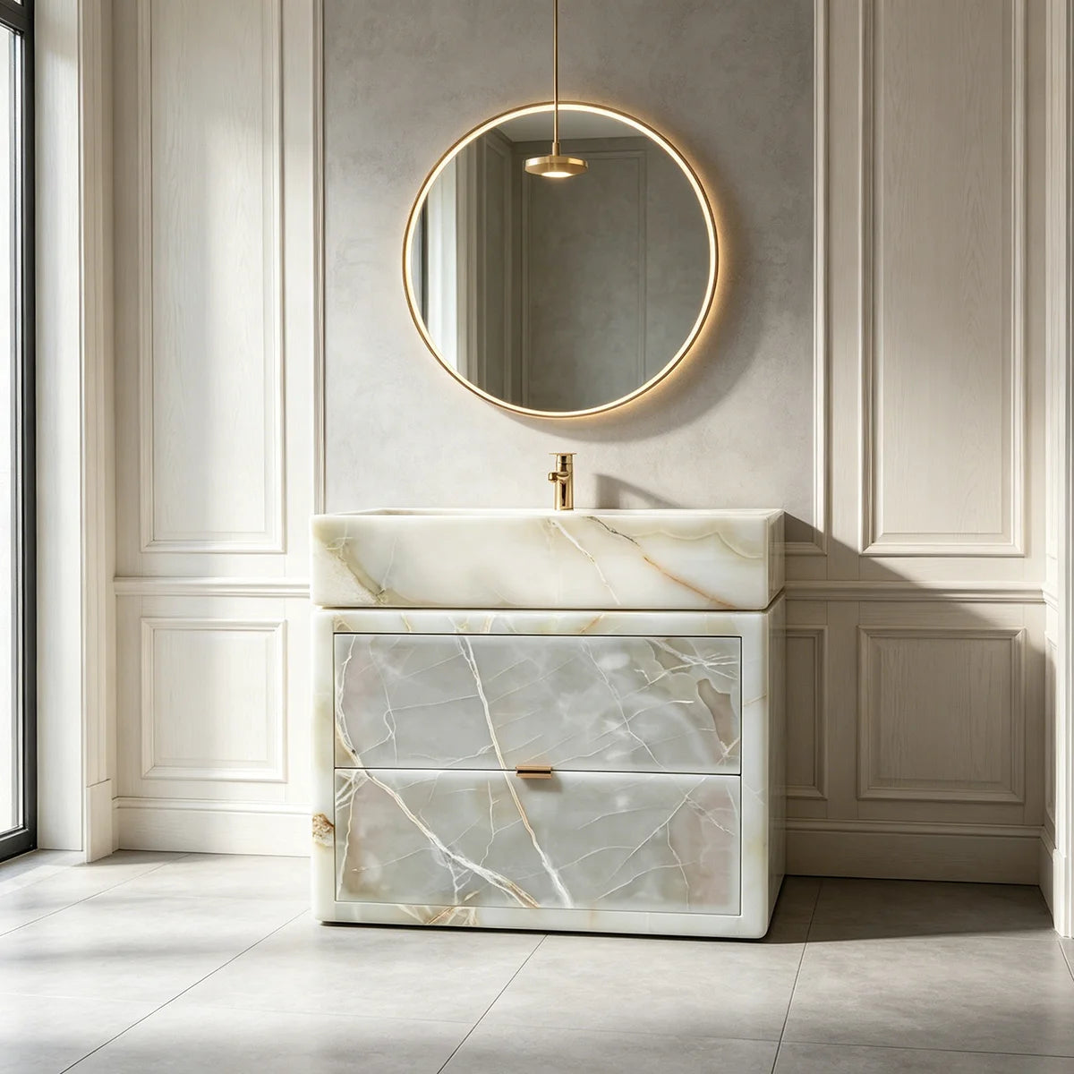 #￥Wholesale Luxury Bathroom Vanity Cabinet with Sink Natural — main product photo