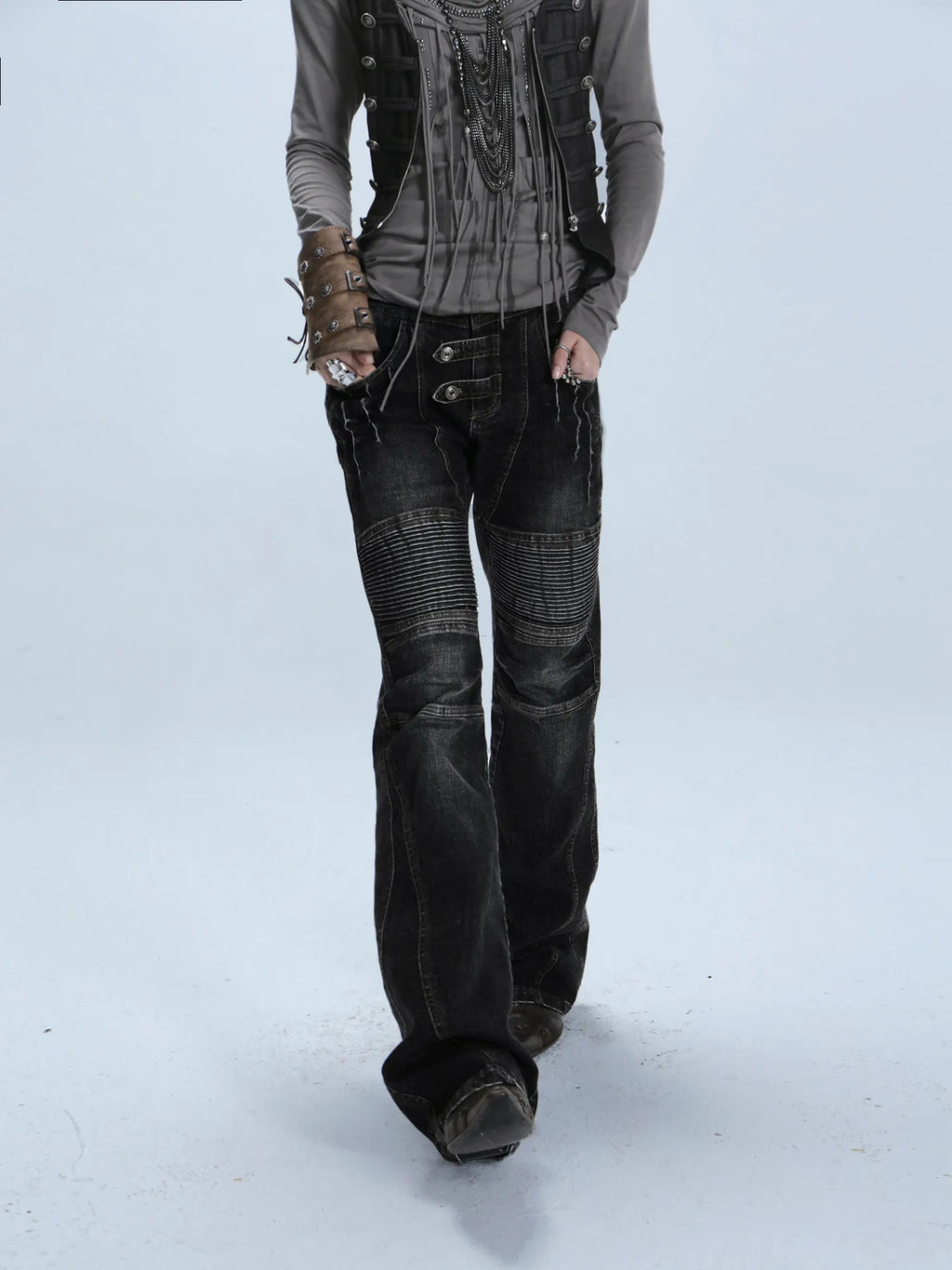 Women's Low Waist Motorcycle Style Jeans Casual Pants — product photo 4 of 6