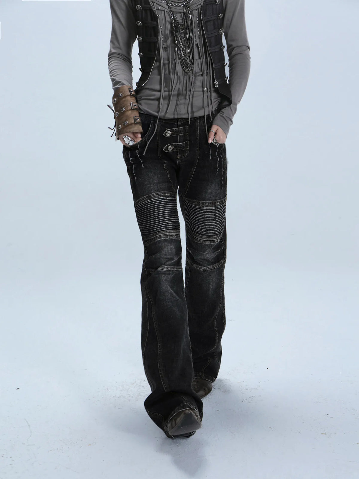 Women's Low Waist Motorcycle Style Jeans Casual Pants — product photo 4 of 6