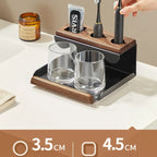Walnut Electric Toothbrush Holder Bathroom Vanity Top Tooth — product photo 4 of 6