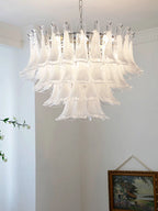 Pendant Glass White Flower Petal High Ceiling Chandeliers — product photo 3 of 6