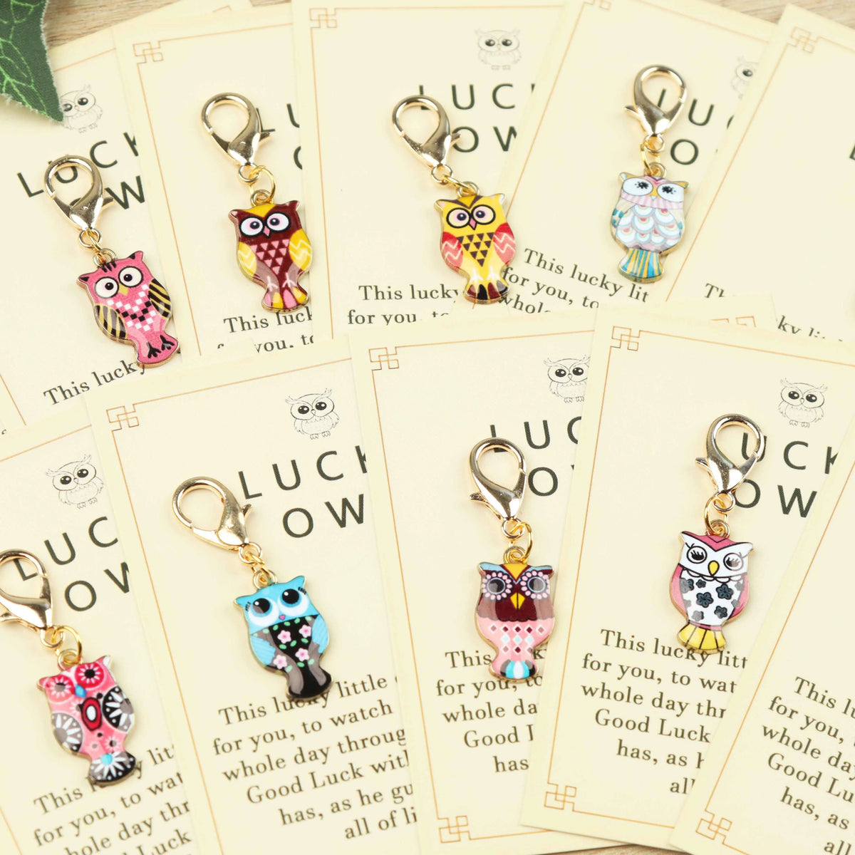 12pcs Charming Owl Keychains — product photo 2 of 6