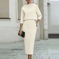 Formal Occasion Solid Two Piece Set Ladies O-neck — main product photo