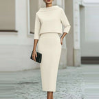 Formal Occasion Solid Two Piece Set Ladies O-neck — main product photo