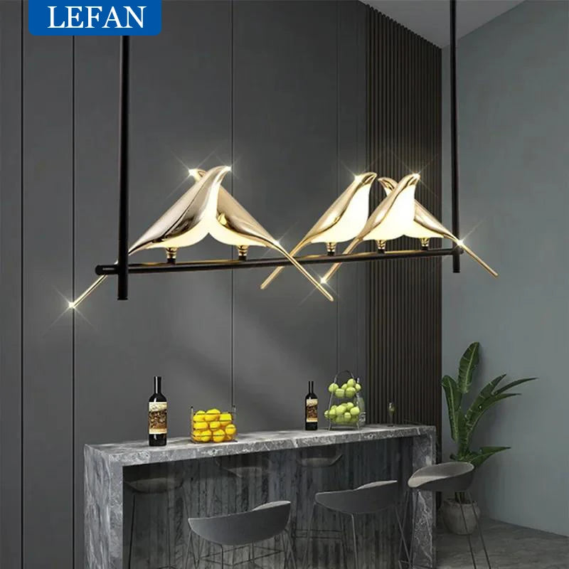 Modern Luxury Magpie Led Ceiling Chandelier Creative Bird — product photo 4 of 6