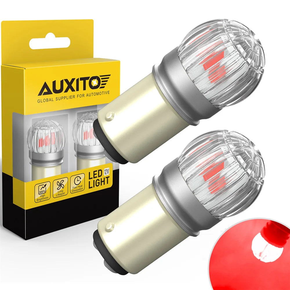 AUXITO 2x 1157 LED Red P21/5W BAY15D LED — main product photo