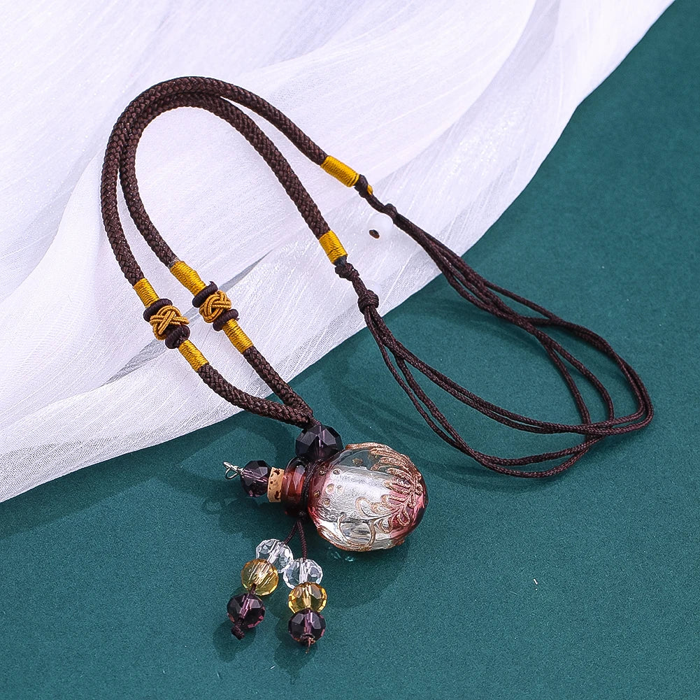 Glass Aromatherapy Perfume Pendant Necklace — product photo 2 of 6