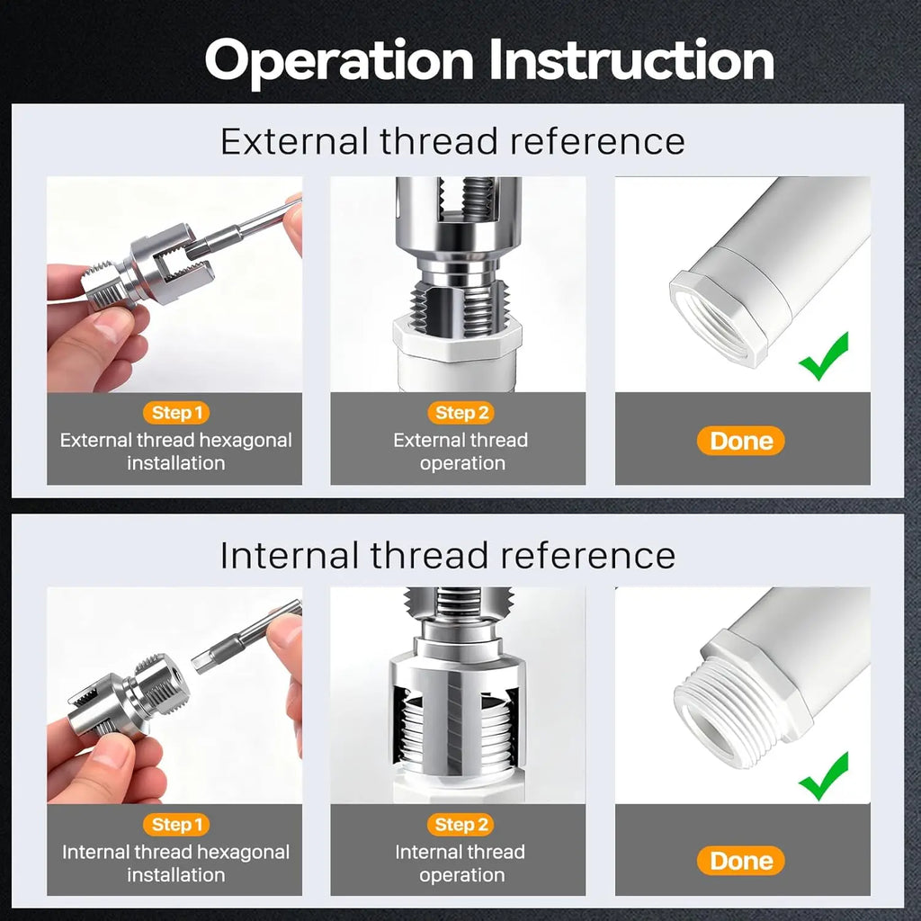 2PCS Integrated Internal & External Pipe Threading Tool — product photo 5 of 6