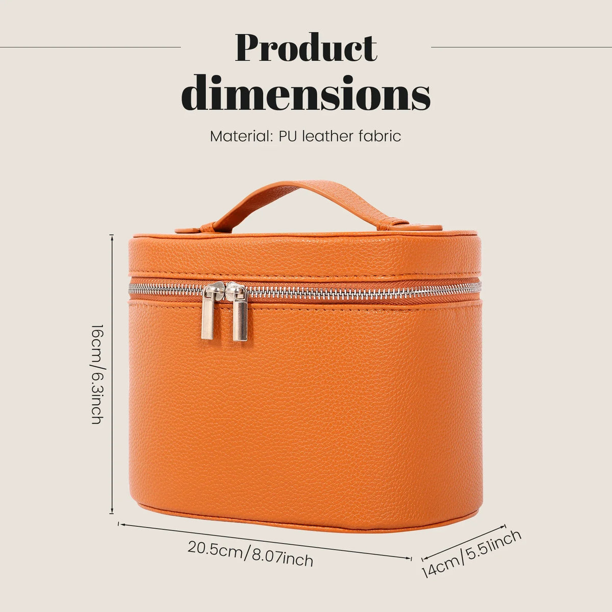 PU Leather Makeup Bag Large Capacity Portable Travel — product photo 6 of 6