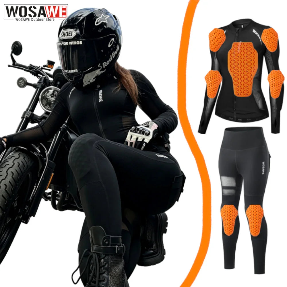 WOSAWE Sexy Motorcycle Jacket and Pants Set Summer — main product photo