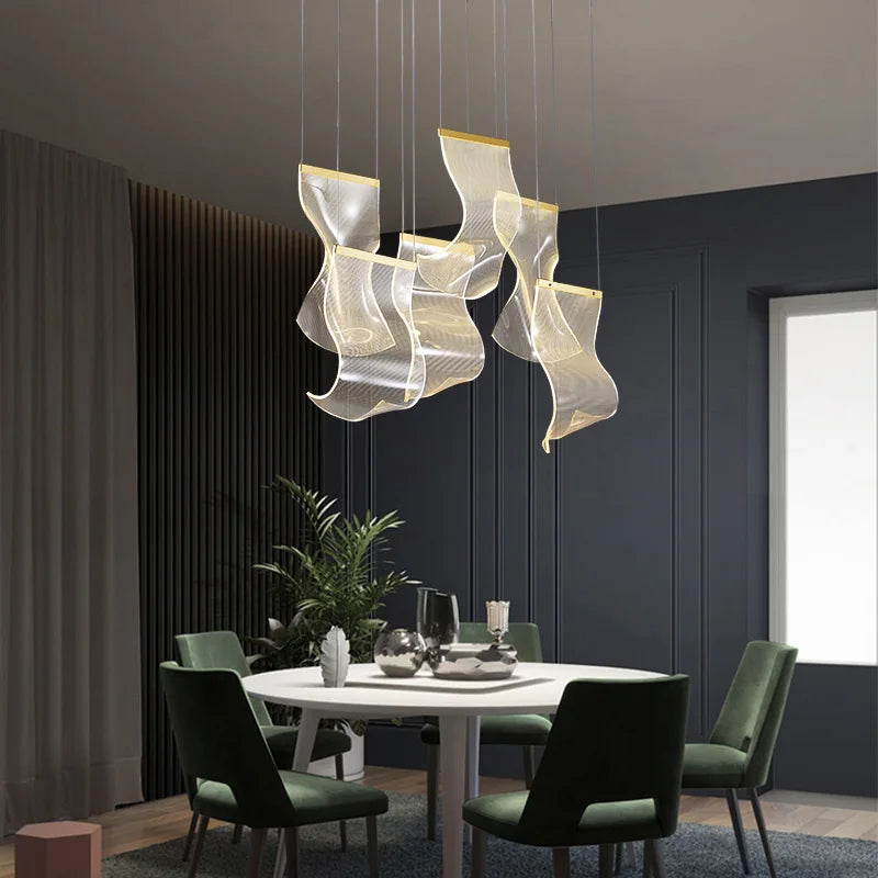 Modern Novelty LED Light Guide Ceiling Chandelier living — product photo 4 of 6