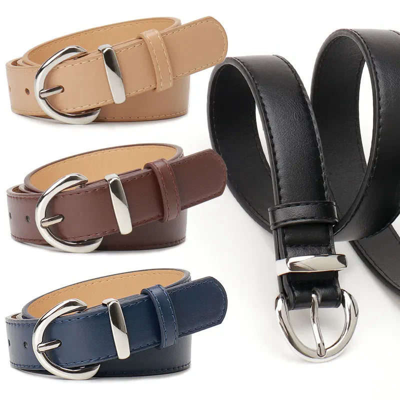 Solid Color PU Belts for Women 100cm Versatile — product photo 3 of 6
